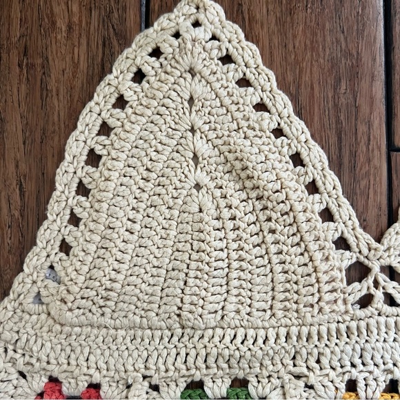 WoWo Crochet Knit Bralette Halter Granny Square Festival Tank Bra Large Top - Picture 4 of 8